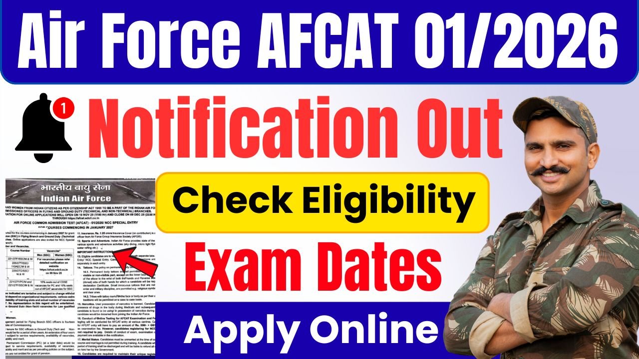 AFCAT 1 2026 Notification