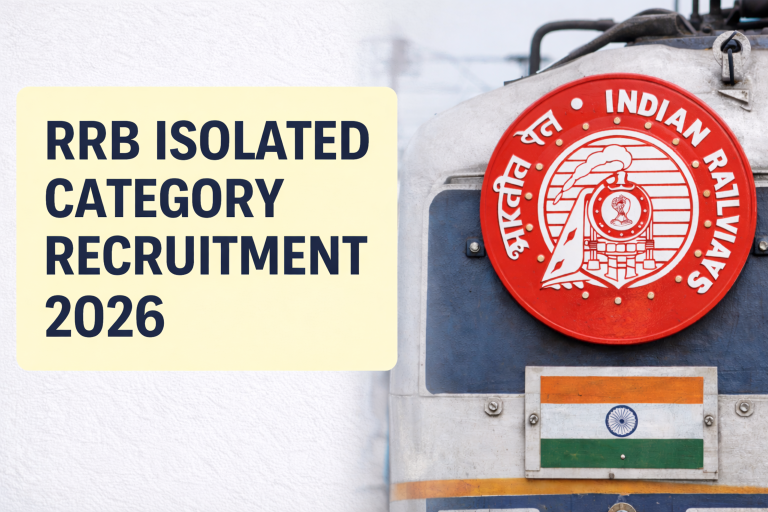 RRB Isolated Category Recruitment 2026